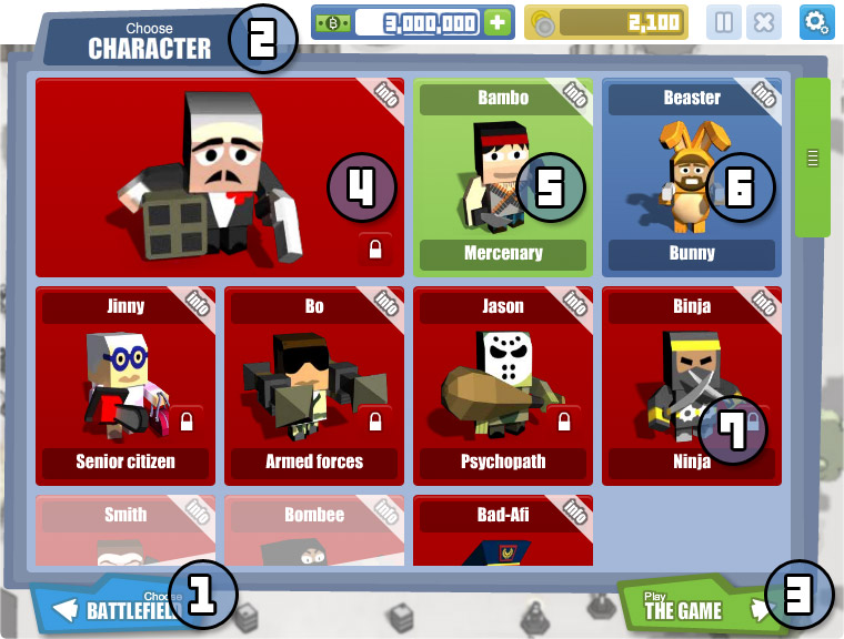 Character Screen