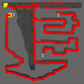 Don't let this level confuse you. Hit the switch marked 